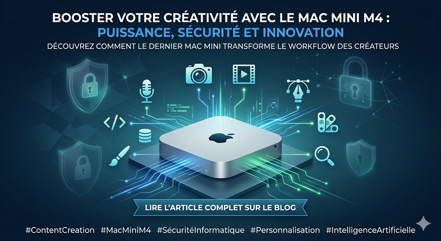 Mac Mini M4 : La Puissance Compacte pour les Créateurs de Contenu, avec Sécurité et Personnalisation